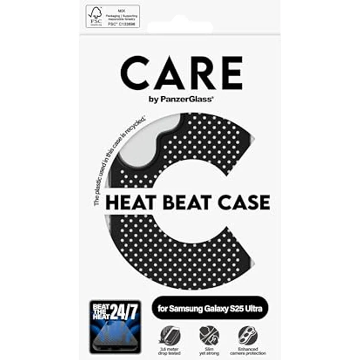 Panzerglass Care Heat Beat-Schutzhülle für Samsung Galaxy S25 Ultra, Wärmeableitung, verbesserte Kameraschutz, recycelter Kunststoff, Schwarz – Bild 4