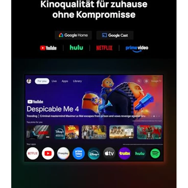 XGIMI Horizon 20 Pro 4K RGB Triple Laser Heimkino Beamer, 4100 ISO Lumen, Google TV, lizenziertes Netflix, Optischer Zoom, Lens Shift, IMAX Enhanced, Dolby Vision, 20.000:1 Kontrast, 300" Display – Bild 4