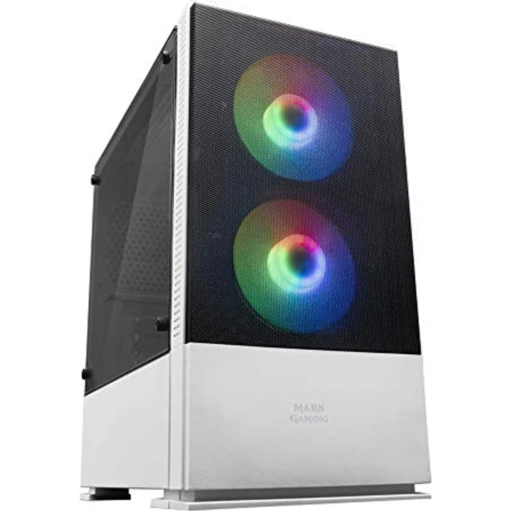 Mars Gaming MCZW, Premium-Kompakt-PC-Gehäuse, MicroATX, Panel + Front Mesh, Weiß – Bild 1