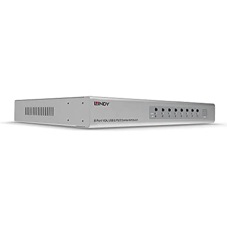 LINDY 39526 8 Port VGA, USB & PS/2 KVM Switch Combo, unterstützt bis zu 8 Computer, VGA-Auflösung bis zu 2048 x 1536 60 Hz, schwarz