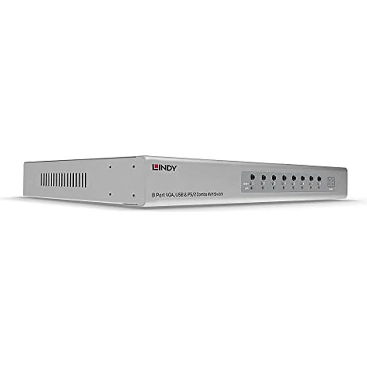 LINDY 39526 8 Port VGA, USB & PS/2 KVM Switch Combo, unterstützt bis zu 8 Computer, VGA-Auflösung bis zu 2048 x 1536 60 Hz, schwarz – Bild 1