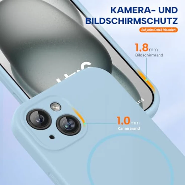 miracase iPhone 15 Hülle mit MagSafe, Flüssigsilikon, kratzfestes Mikrofaser-Innenfutter, stoßfest, Nelken Lila – Bild 5
