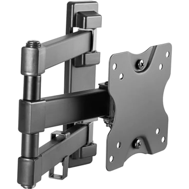 Deltaco Wandhalterung ARM-1204 für TV/Monitore (27", 20 kg), Schwarz, verstellbarer Schwenkarm und kippbare VESA-Halterung – Bild 2