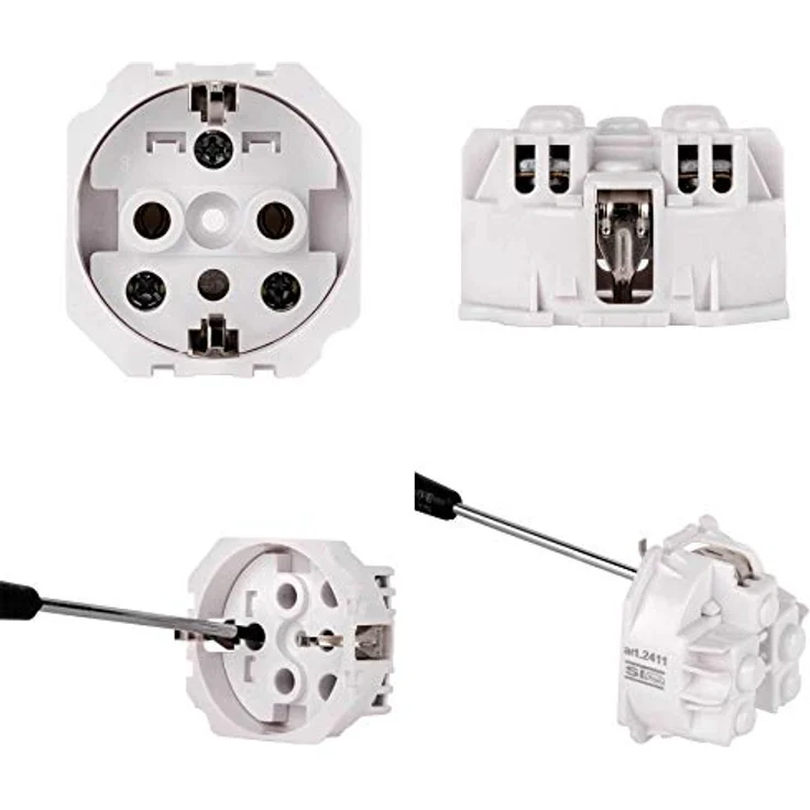 ALING-CONEL 2-fach Aufputz Schutzkontakt Steckdose mit Klappdeckel 16A/250V~ / IP44 - Grau (10er Set) – Bild 3