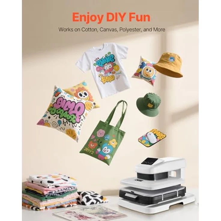 VEVOR automatische Hitzepresse AP-999, 38 x 38 cm T-Shirt-Presse mit digitaler Anzeige, automatischer Freigabe und einstellbarem Druck, Weiß – Bild 3