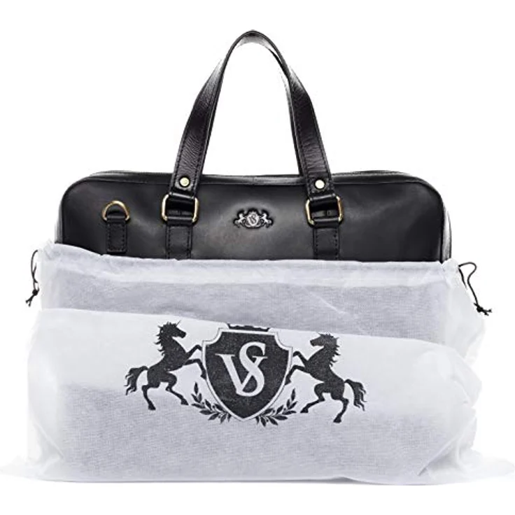 SID & VAIN Laptoptasche Maguire schwarz echt Leder - 15.4 Zoll Laptop Business-Tasche handgefertigt - für Herren und Damen, vegetabil gegerbt – Bild 4