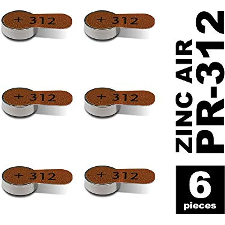 Panasonic PR312 Zink-Luft-Batterien für Hörgeräte, Typ 312, 1.4V, Hörgerätbatterien, 10 Packungen (60 Stück), braun – Bild 4