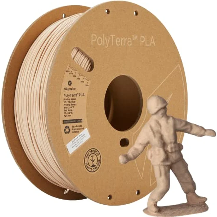 Polymaker PolyTerra PLA Army Beige, 3D-Druckfilament aus Biokunststoff, 1.75mm, 1kg – Bild 1