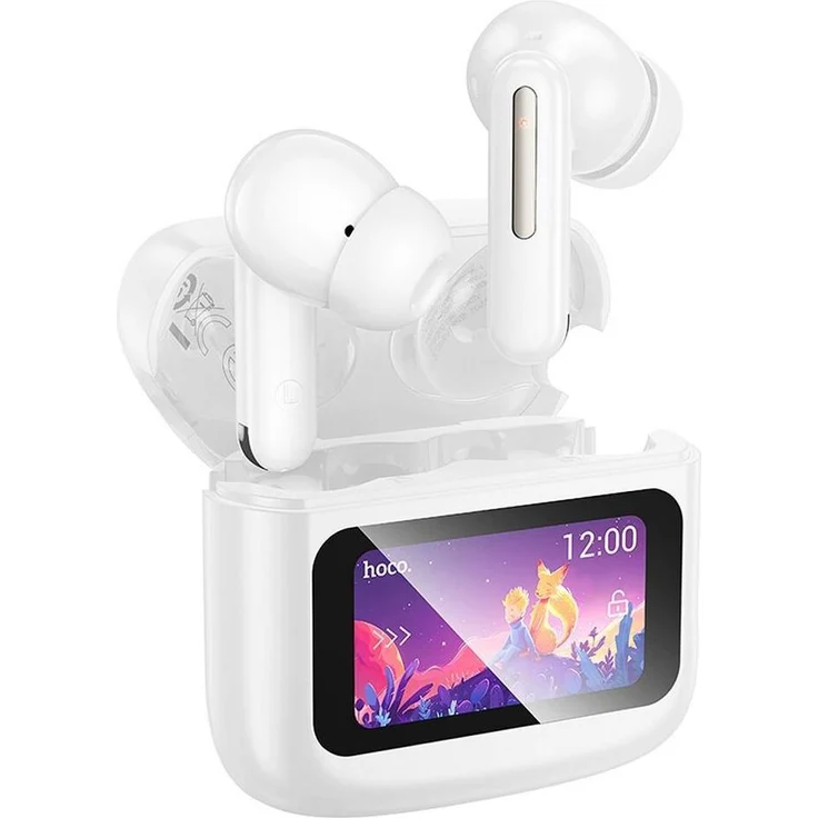 HOCO EQ14, kabellose Ohrhörer mit Touchscreen, Bluetooth 5.3 und bis zu 20 Stunden Akkulaufzeit, weiß
