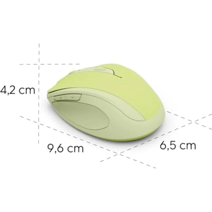 Hama WM-400, Ergonomische Funkmaus mit 1600 DPI, 6 Tasten, geräuschlos, grün – Bild 7