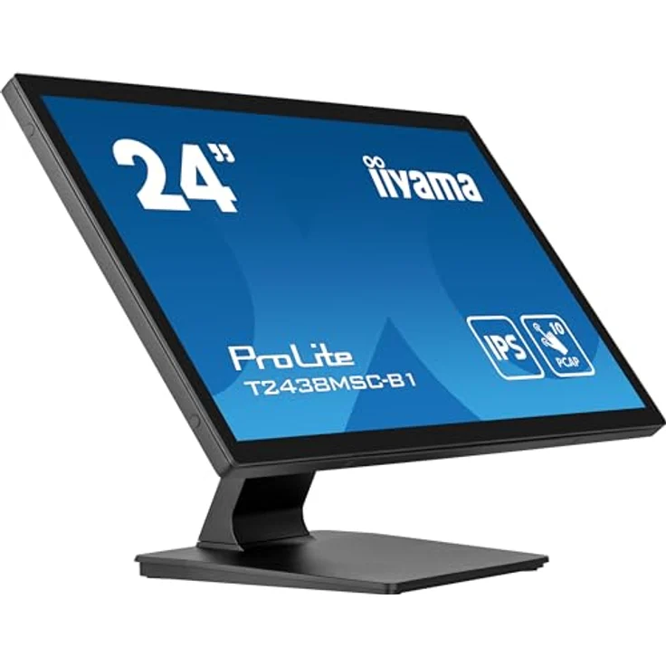 iiyama Prolite T2438MSC-B1 60,5cm 23,8" IPS LED-Monitor Full-HD 10 Punkt Multitouch Optical-Bonded kapazitiv HDMI DP USB3.2 Anti-Fingerprint IP1X 7H Metallgehäuse schwarz – Bild 2