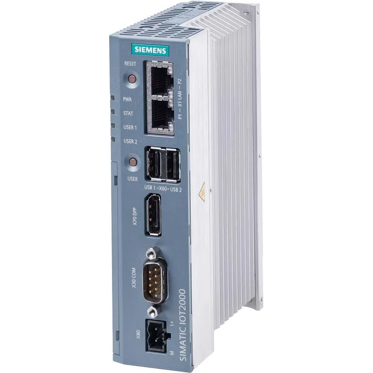 Siemens SIMATIC IOT2050, Netzwerk Switch mit 2x GBit Ethernet, Display Port, 2x USB2.0, SD-Karten-Slot, DC 24V Versorgung