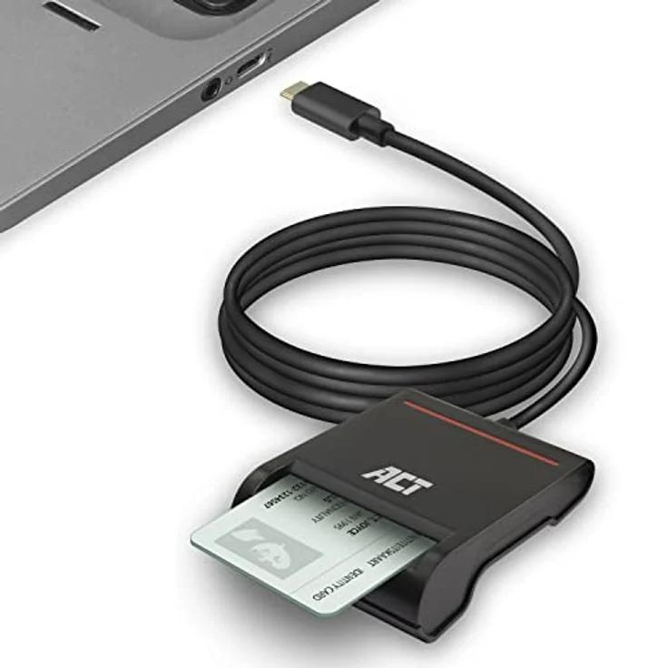 ACT eID Card Reader Belgium, USB C Kartenleser, Nicht für Ausweiss App 2, Power LED Status- AC6020 – Bild 1