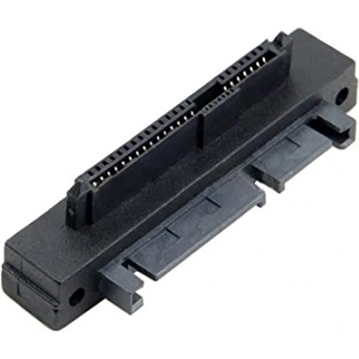 System-S Rechts gewinkelt SFF-8482 SAS 22 Pin zu 7Pin + 15 Pin SATA Adapter, Festplatte RAID-Adapter, Schwarz