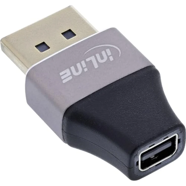 InLine DisplayPort 1.4 Adapter, DP Stecker auf Mini DP Buchse, 8K-kompatibel für PC und Mac, vergoldete Kontakte, kompakt, Modell 17291B – Bild 2