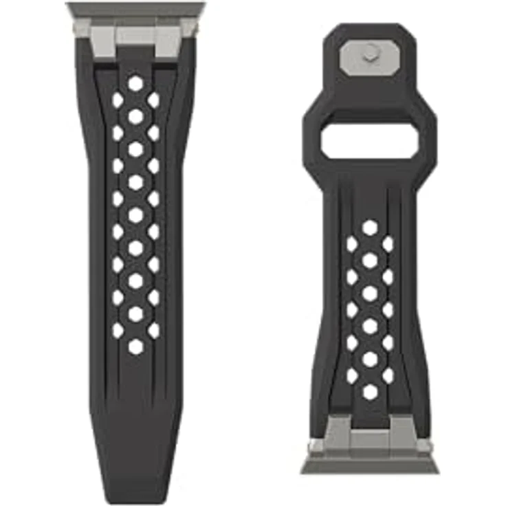 UAG Monarch Strap, Uhrenarmband für Apple Watch Ultra/42/44/45/46mm, Silikon, schwarz/titan, hohe Strapazierfähigkeit und Tragekomfort – Bild 9