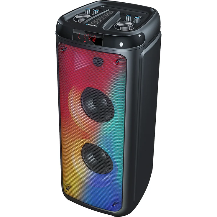 Blaupunkt BLP 3963 Partybox Karaoke LED-Lautsprecher, 40 W mit Bluetooth, USB/Speicherkartenleser, FM-Radio, multicolor LEDs