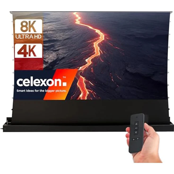 Celexon UST Hochkontrast Bodenscheren Leinwand - HomeCinema Plus, 80" schwarz (16:9), Leinwand, Schwarz – Bild 1