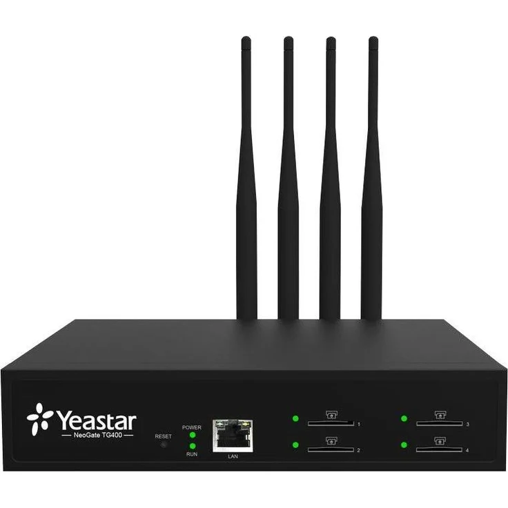 Yeastar NeoGate TG400L LTE-IP Gateway, 4-Kanal Router für bis zu 4 SIP-Sitzungen, Schwarz