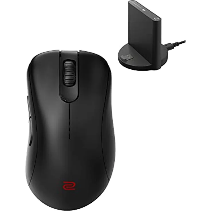 BenQ - Zowie EC3-CW Drahtlose, ergonomische Gaming-Maus für Esports | Verbesserter Empfänger | Mausrad mit 24 Stufen | Ohne Treiber | Mattschwarze Beschichtung | Große Kleine