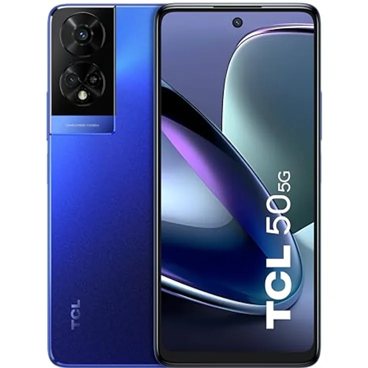 TCL 50 5G 16,8 cm (6.6") SIM Unique Android 14 USB Type-C 4 Go 128 Go 5010 mAh Bleu, Smartphone in blau