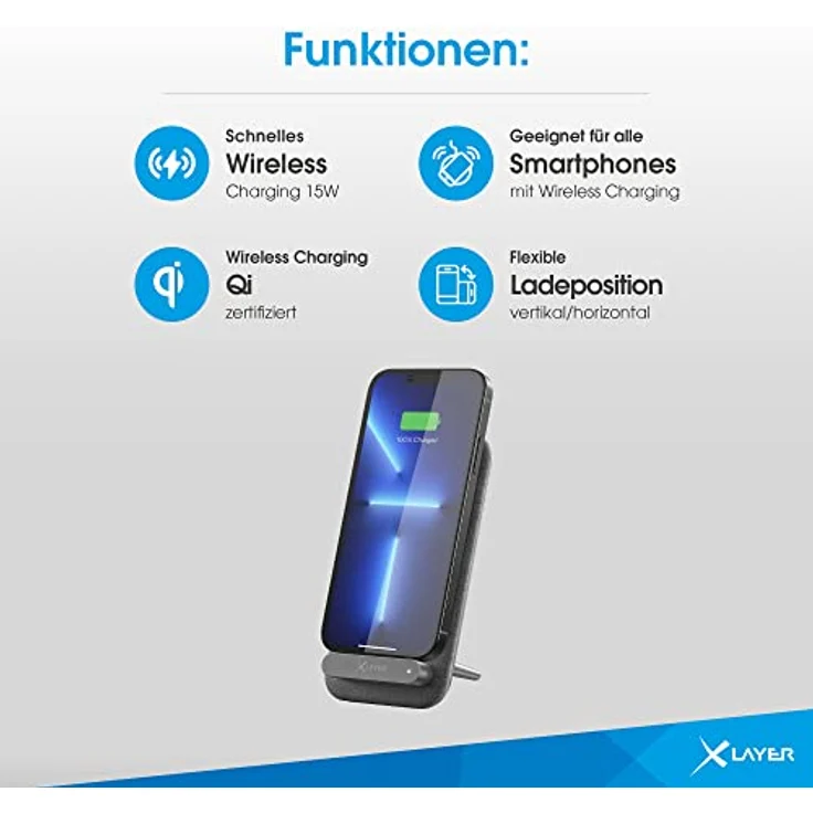 Xlayer Induktive Ladestation 15W Qi-zertifiziert Dark Grey – Bild 4