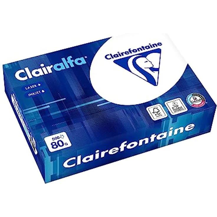 Clairefontaine 1910C - Karton mit 10 Ries Druckerpapier / Kopierpapier Clairalfa, extraweiß, DIN A5, 80g, 500 Blatt x 10, Weiß, 1 Karton - Multifunktionales Premium Druckerpapier mit extraweißer, glatter Oberfläche – Bild 4