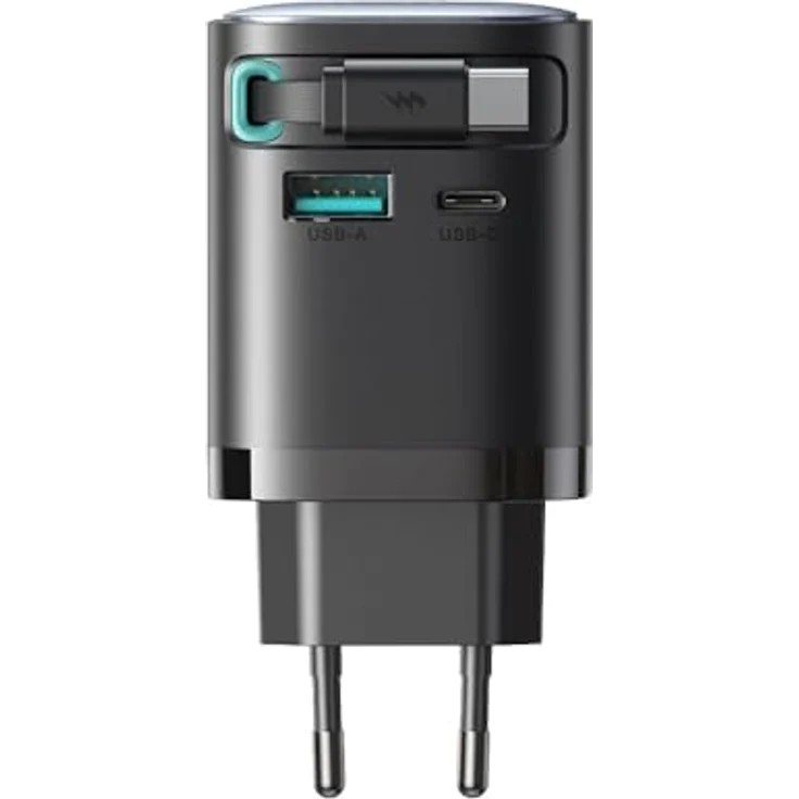 Joyroom JR-TCL02, 65 W USB Ladegerät mit einziehbarem Kabel und GaN 3.0 Technologie, Schwarz – Bild 3