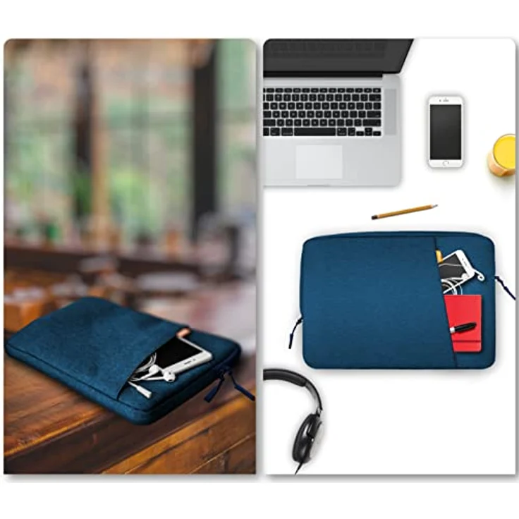 JETech Laptoptasche Hülle für 13,3 Zoll MacBook Air/Pro, 14 Zoll MacBook Pro 2021 M1, 13-13,6 Zoll Notebook, Wasserdicht Laptophülle Stoßfest Laptop Sleeve mit Zubehörtasche (Kobaltblau) – Bild 5