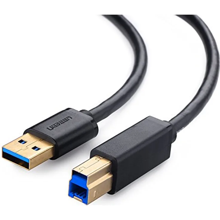 Ugreen Druckerkabel USB 3.0 US210, 5Gbps, USB-A auf USB-B, 2m, schwarz