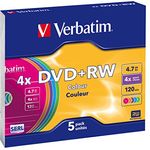 Verbatim DVD+RW 4,7 GB - 4-fache Brenngeschwindigkeit - hohe Lebensdauer - Kratzschutz - 5 Stück - Preisvergleich
