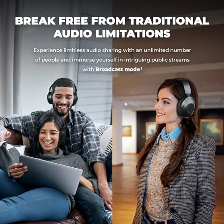 Creative Zen Hybrid Pro wireless Kopfhörer (Active Noise Cancelling, Multi-Point-Verbindung, Sprachsteuerung, Stummschaltung, Transparenzmodus) - Titanium Black – Bild 3