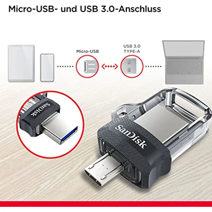 SanDisk Ultra 128GB Dual USB Flash Drive USB M3.0 up to 150 MB-s – Bild 6