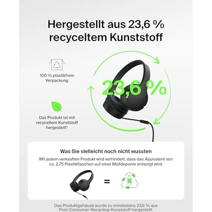Belkin SoundForm On-Ear Kopfhörer für Kinder, kabelgebunden, schwarz, Modell AUD010hqBK – Bild 9