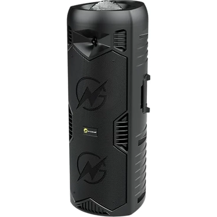 N-Gear Let's Go Party 5150 Schwarz - Tragbarer Bluetooth Lautsprecher - drahtloser 200 Watt Karaoke Partybox mit licht und integriertem Mikrofon - 5 Stunden Spielzeit – Bild 2