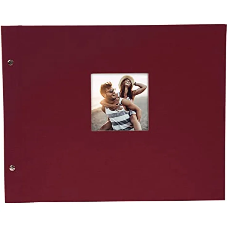 goldbuch Schraubalbum mit Fensterausschnitt, Bella Vista, 39 x 31 cm, 40 schwarze Seiten mit Pergamin-Trennblättern, Erweiterbar, Leinen, Bordeaux, 28972 – Bild 3