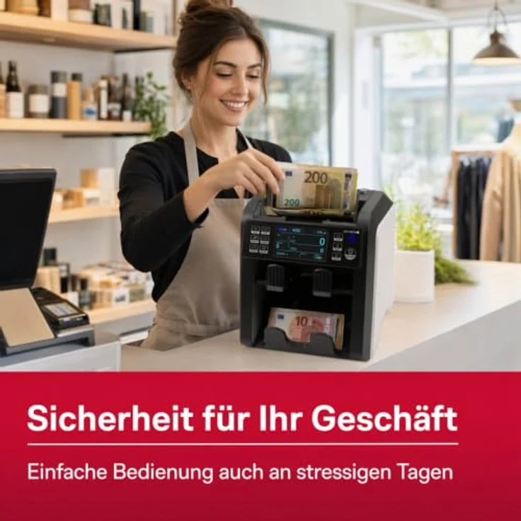 OLYMPIA Banknotenzähler NC 800, bis zu 1.000 Banknoten pro Minute, zuverlässige Falschgelderkennung mit 2 CIS-Sensoren und LED-Display – Bild 4