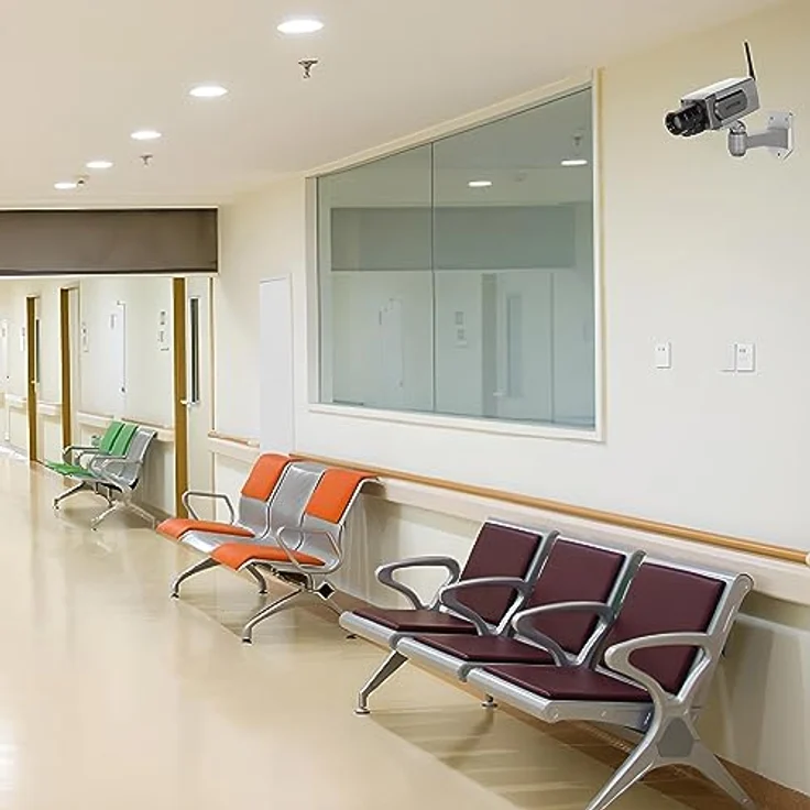 Retoo Schwenkbare Dummy Kamera für außen und innen, Drahtlose Kamera mit Blinkendem LED Wetterfest Sicherheitskamera Fake Camera für Zuhause und Büro Überwachung Attrappe Camera - 15.5x7x22.2cm, Rot blinkende LED - Wetterfest und Vielseitig – Bild 4