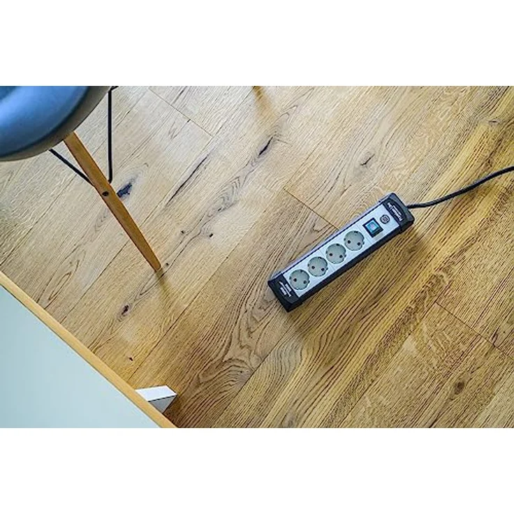 Brennenstuhl Premium-Line, Steckdosenleiste 4-fach (Steckerleiste mit Schalter und 1,8m Kabel - 45° Anordnung der Steckdosen, Made in Germany) schwarz-grau – Bild 5
