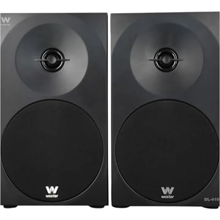 Woxter Dynamic Line 410 Black - 2.0 Stereo-Lautsprecher (mit 150W Leistung angetrieben, Holz, 4, Woofer, 2 Hochtöner, 3,5 mm, RCA, Bassreflex-Control (Lautstärke, Höhen, Bass), Farbe schwarz – Bild 10