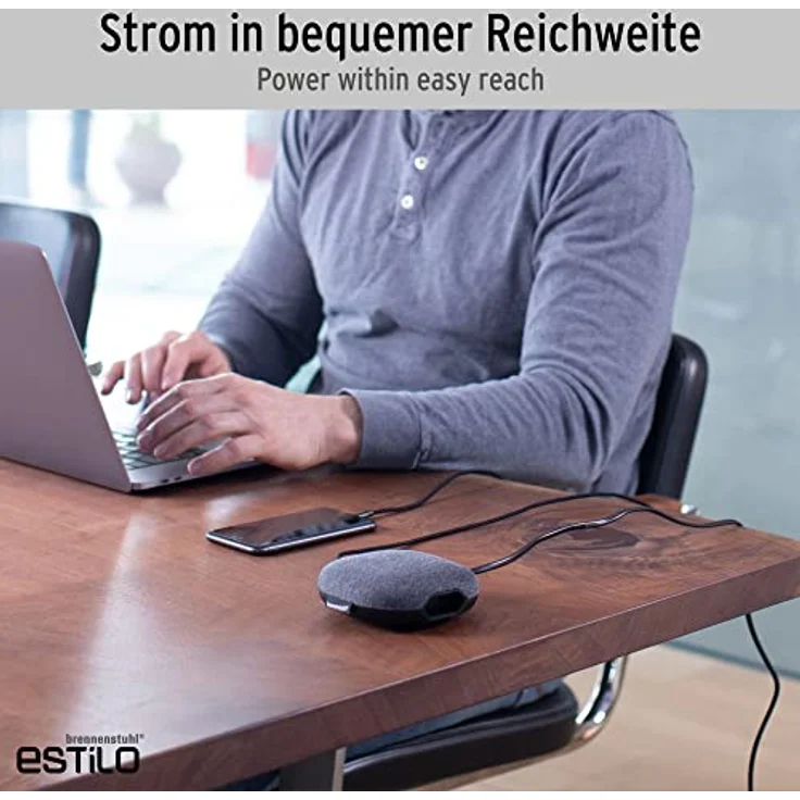 Brennenstuhl 1.15002001E9 Tischsteckdose 1 Stück Schwarz, Anthrazit Flachstecker 1St. – Bild 4