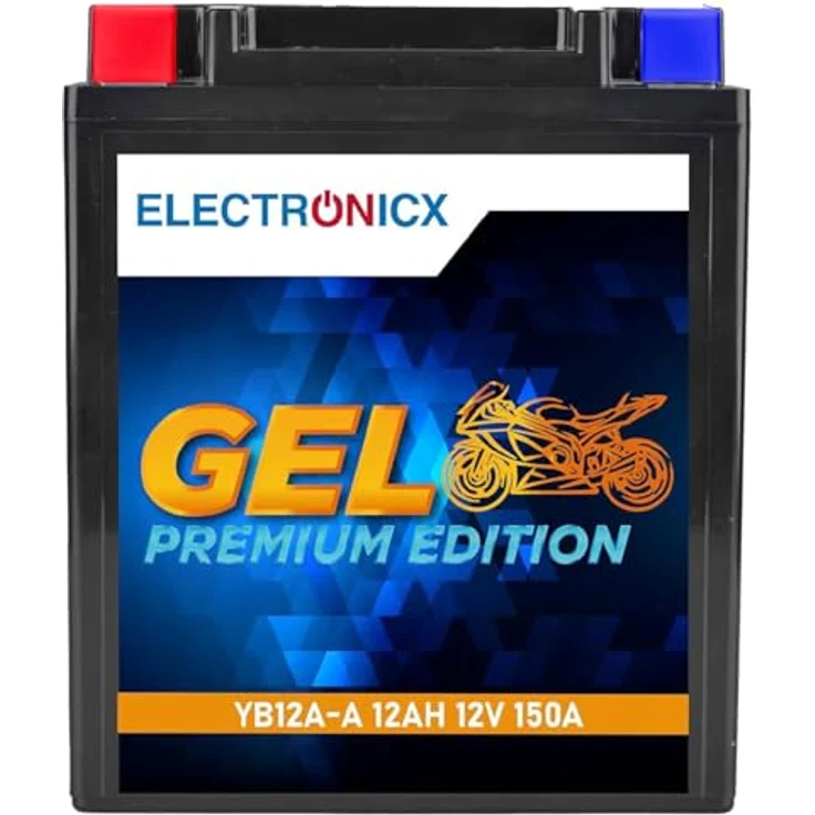Electronicx GEL-YB12A-A GEL Motorradbatterie 12Ah 12V, wartungsfrei, auslaufsicher, vibrationsfest für Motorrad, Roller, Quad und Jetski – Bild 1