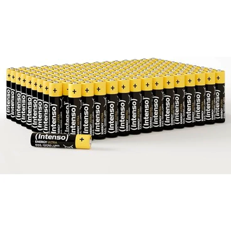 Intenso Energy Ultra AAA Micro LR03 Alkaline Batterien, 150er Pack, gelb-schwarz, hohe Leistung und Zuverlässigkeit für Elektronikgeräte – Bild 1