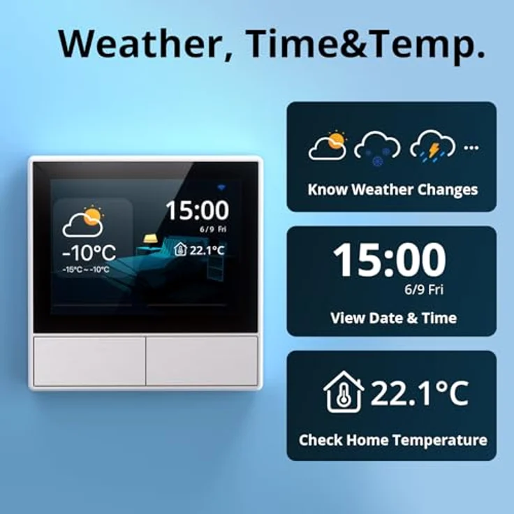 Sonoff NSPanel, Smart Home Hub mit HMI-Steuerung und intelligenter Temperaturregelung, Weiss – Bild 3