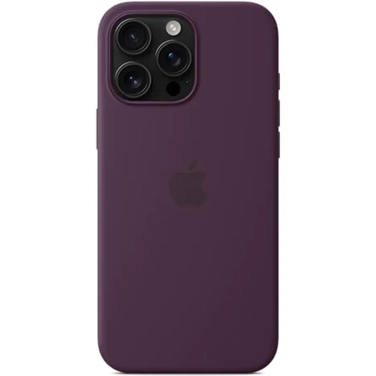 Apple iPhone 16 Pro Max Silikon Case mit MagSafe – Pflaume, recyceltes Silikon, Mikrofaserfutter, Saphir­kappe, magnetische Ausrichtung, kabelloses Laden – Bild 4