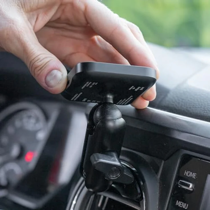 Peak Design Ball Mount Adapter Charging 20mm v2, Smartphone Halterung mit Qi2-Ladung und wetterfester Aluminiumkonstruktion, Schwarz – Bild 2