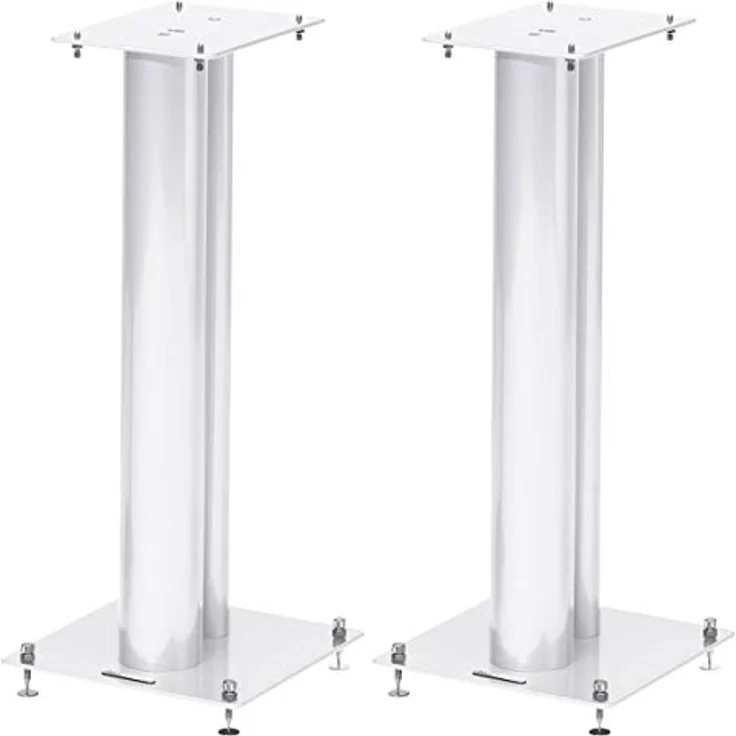 NorStone Lautsprecherständer Stylum 2 (60cm), Weiß (matt) - Stabiler Metallständer bis 50kg belastbar, Paarpreis – Bild 1