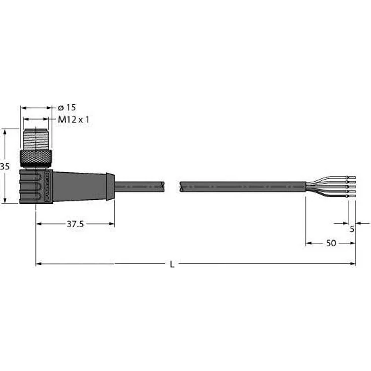 Turck Kabelrolle Aktuator- (2 m), Hochtemperaturfest, weiß, 5-polig, PTFE-Mantel