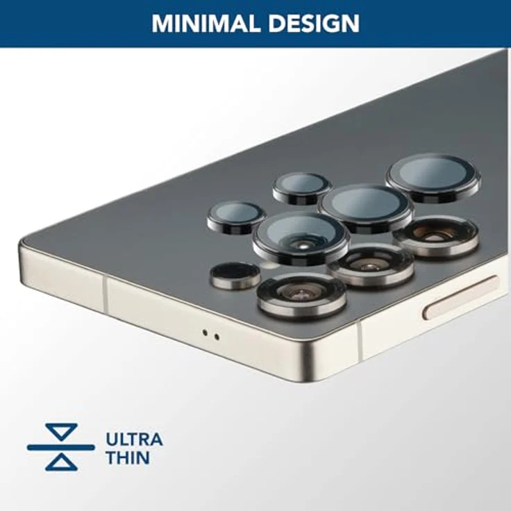 cellularline - Kameralinse Ring - Kompatibel mit Galaxy S25 Ultra - Gehärtetes Glas zum Schutz der Kameralinsen - Unveränderte Qualität - Dünn - Transparent – Bild 2