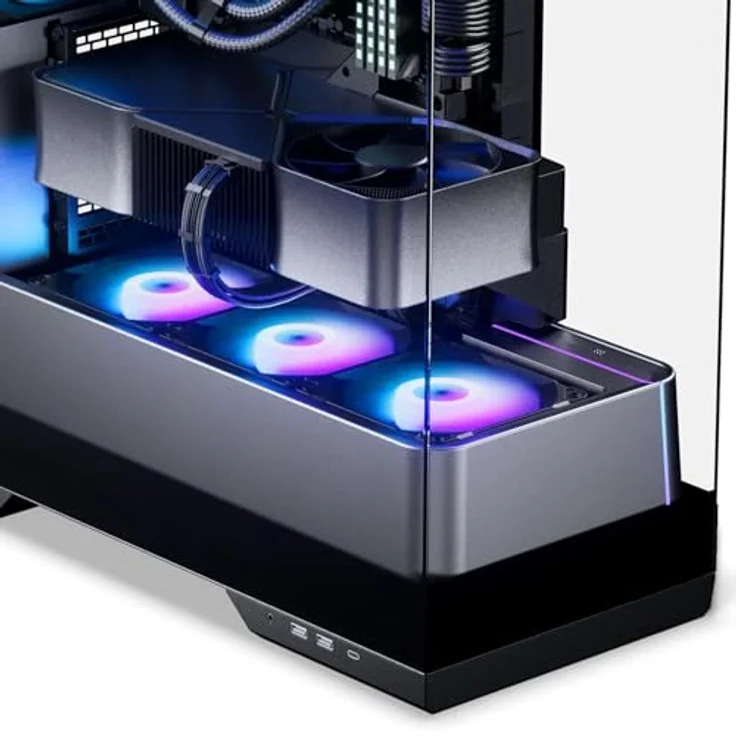 Phanteks Evolv S2 Midi-Tower, E-ATX Gehäuse mit RGB-Beleuchtung und Tempered Glass - schwarz – Bild 2
